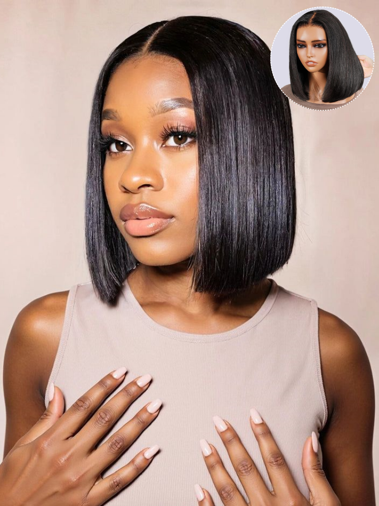 Ready To Go Wig- Short Straight Hair Bob Invisible Lace Glueless Wig