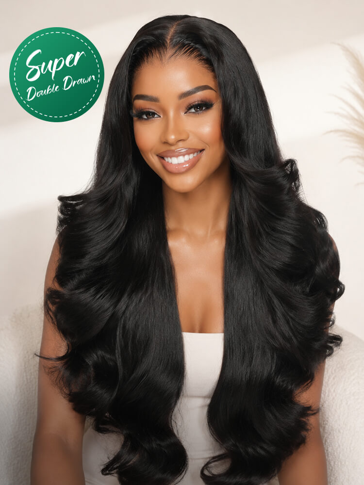 Ultra Full - Super Double Drawn Body Wave HD Lace Front Wig With Layered Cut