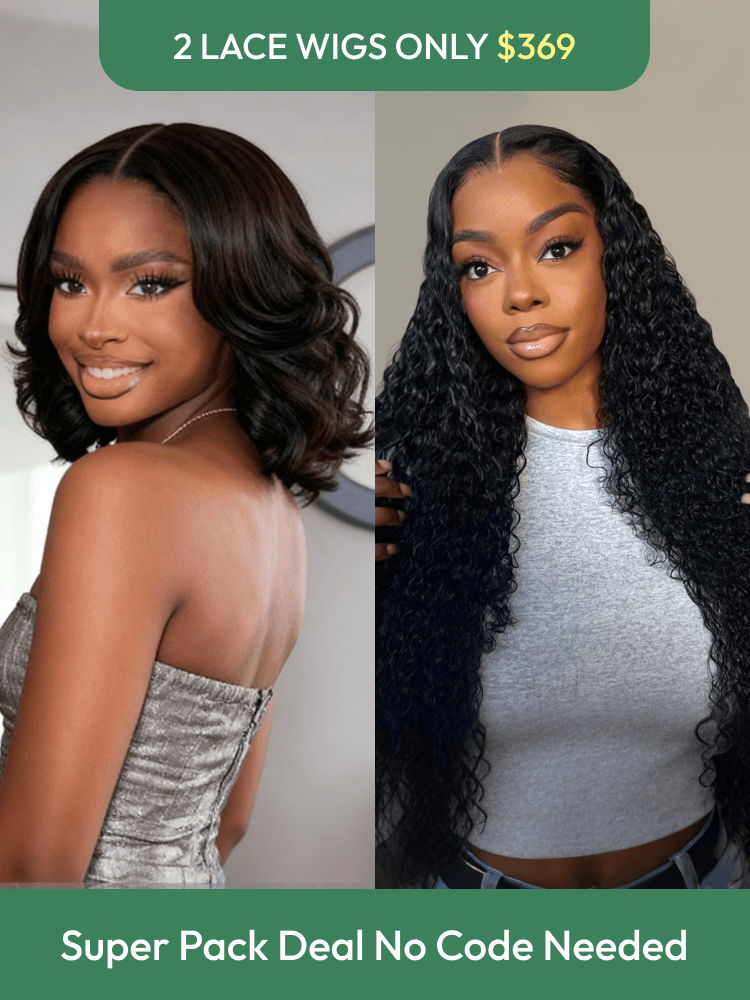 2 wigs package deal curly hair and body wave bob hair