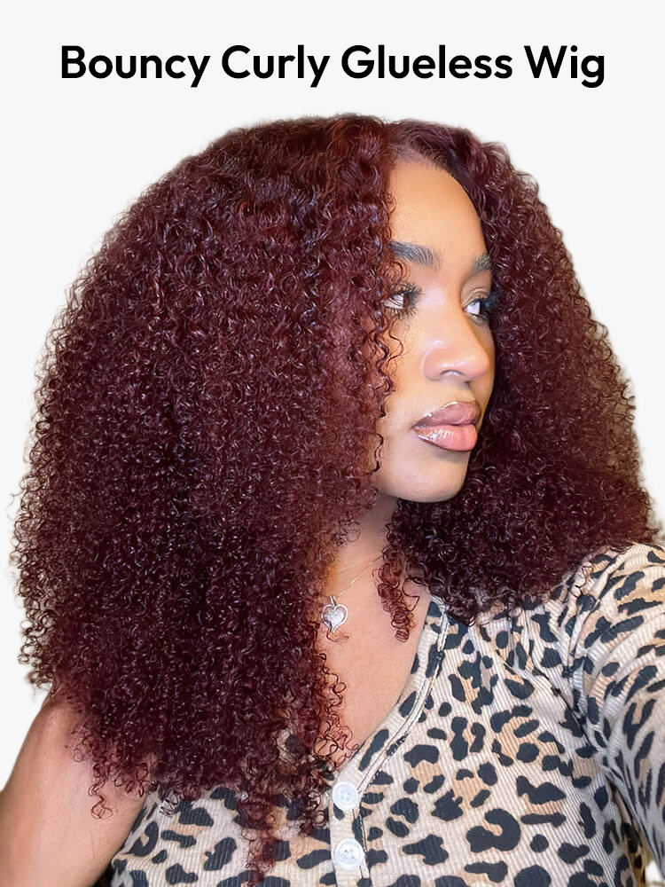 Cherry Cola Red Afro Kinky Curly Wigs
