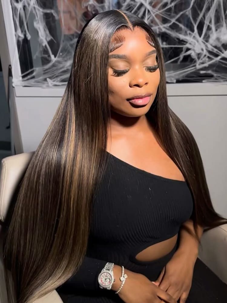 brown highlight wig