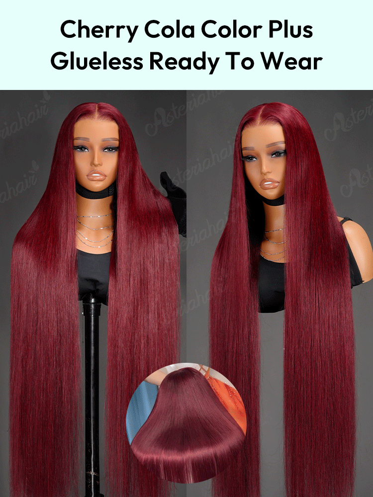 Cherry Cola Red human hair wig