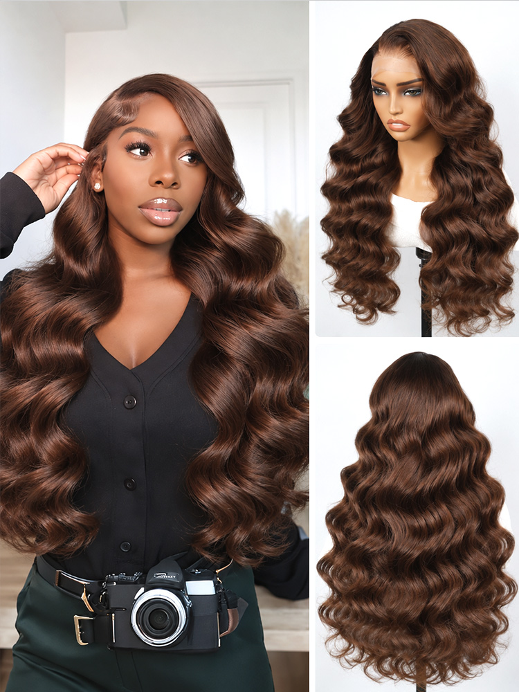 Chocolate Brown Color Body Wigs