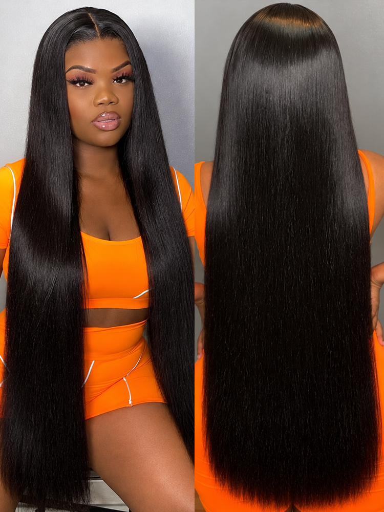Straight Transparent HD Invisible Lace Front Human Hair Wigs 14-40inch