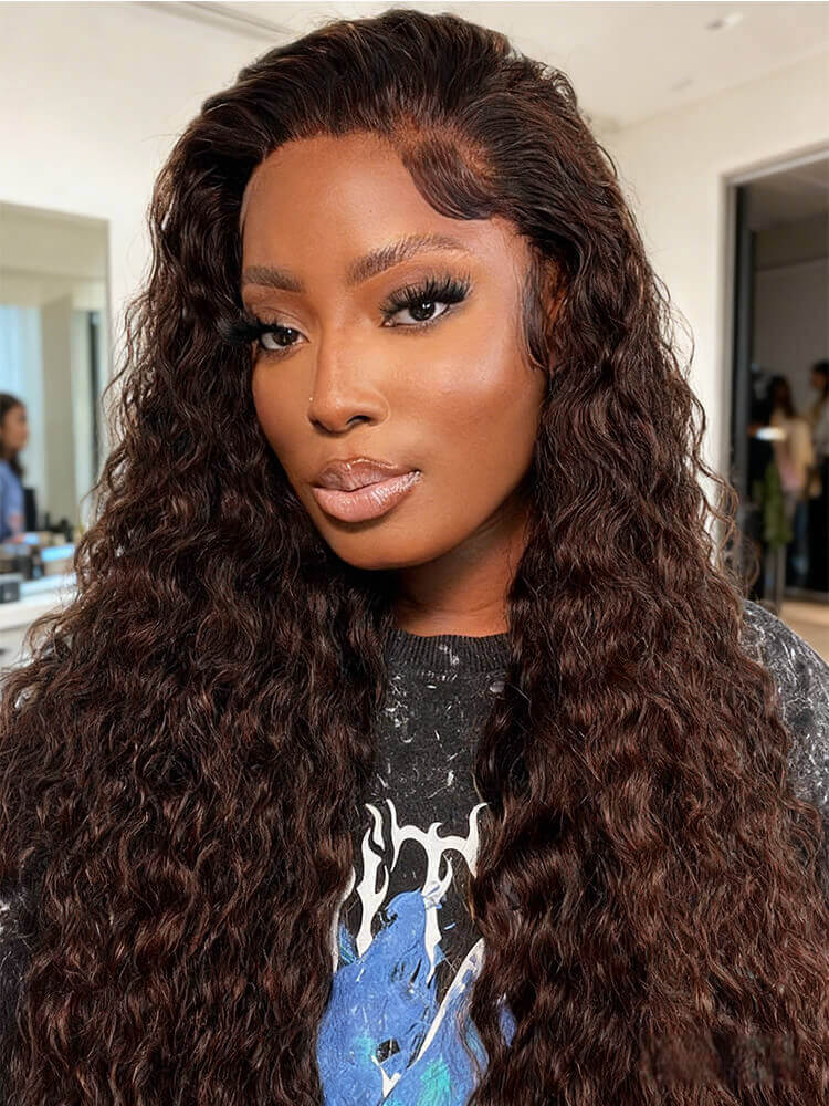 Brown Water Wave Lace Front Wigs