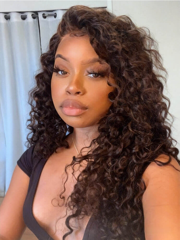 Brown Water Wave Lace Front Wigs