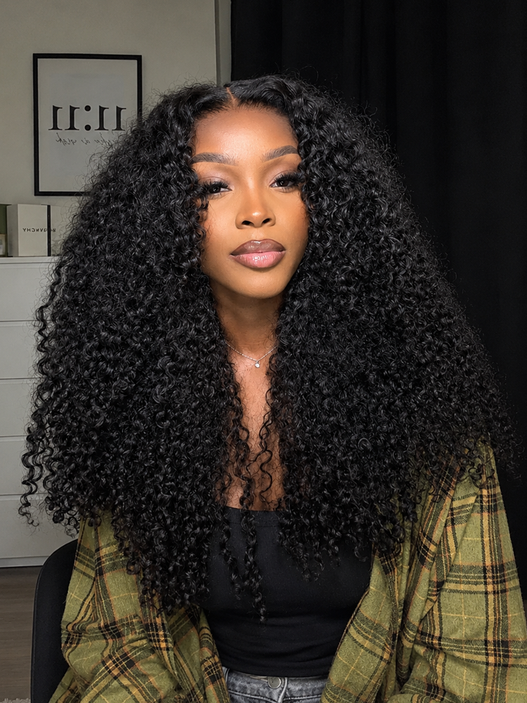 Glueless Kinky Curly Wig HD Lace Front Wig With Bouncy Curls Ready To Go