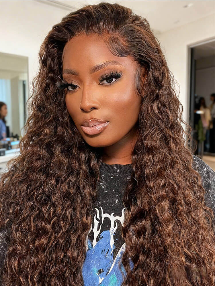 Brown Water Wave Lace Front Wigs