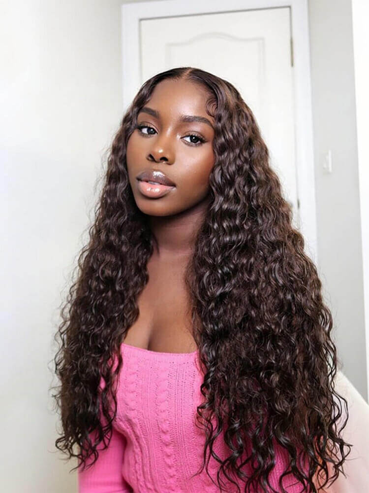 Brown Water Wave Lace Front Wigs