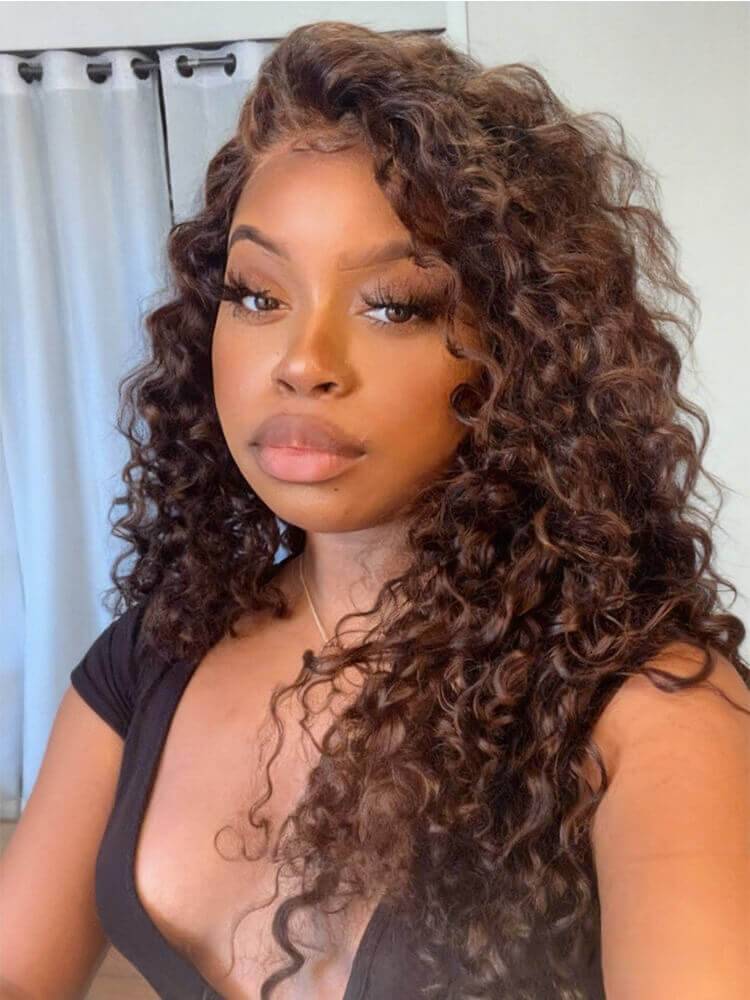 Brown Water Wave Lace Front Wigs