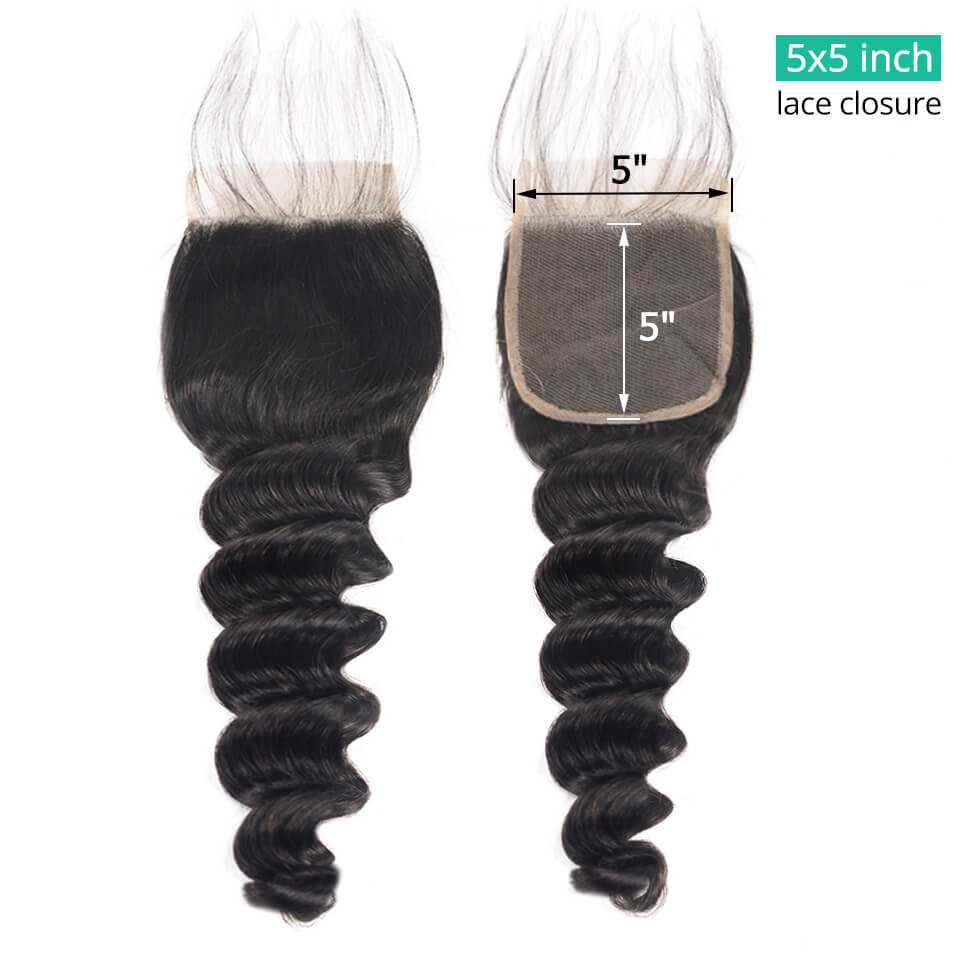 Loose Deep Wave Human Hair Sew In 5x5 Closure -Asteriahair