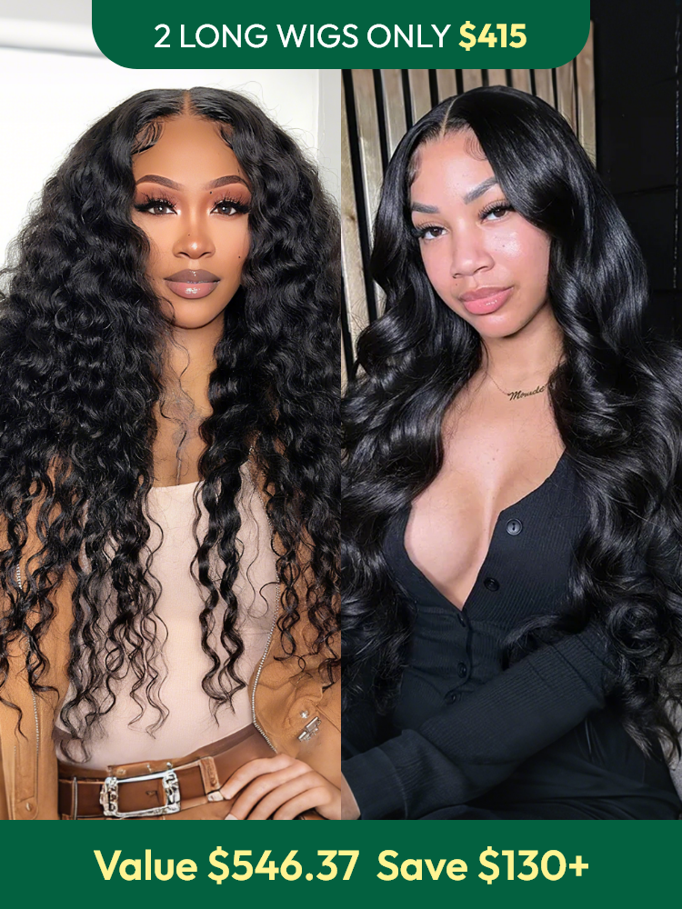 [Pack Deal] 2 Long Length Wig 24Inch Loose Deep 13*4 Lace Wig and ...
