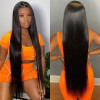 Straight Transparent HD Invisible Lace Front Human Hair Wigs 14-40inch