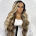 Brown Blonde Mixed Balayage Side Part Lace Front Wig Pre-plucked Super Natural