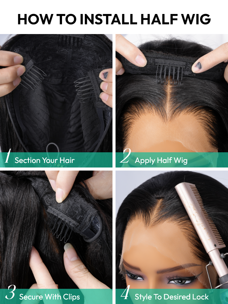 how to install half wigs