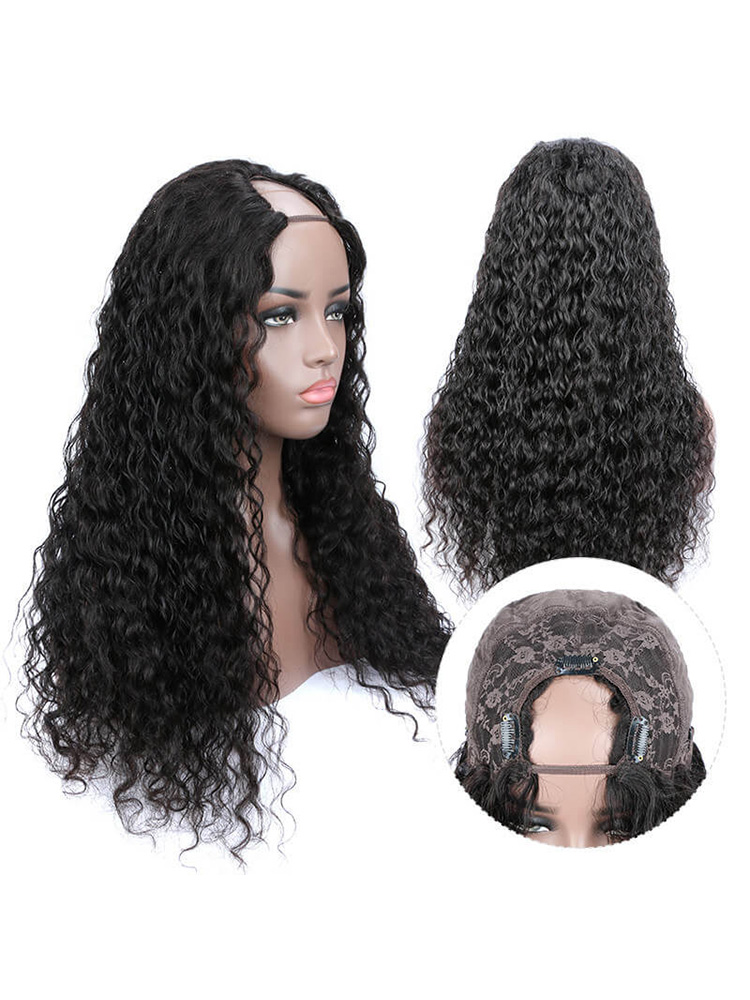 U Part Wig Water Wave Hair