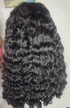 The Burmese curls are bouncy. Side part with 