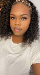 This curly headband wig really surprised me. 